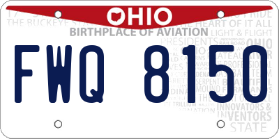 OH license plate FWQ8150