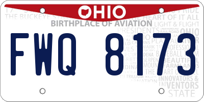 OH license plate FWQ8173