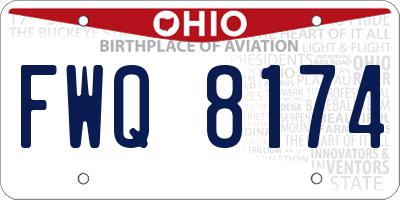 OH license plate FWQ8174