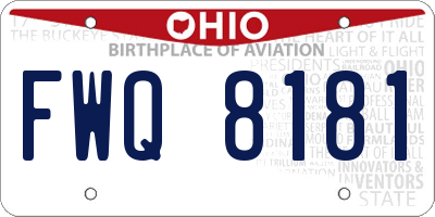 OH license plate FWQ8181
