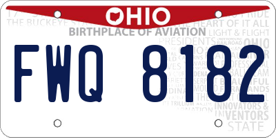 OH license plate FWQ8182
