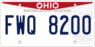 OH license plate FWQ8200