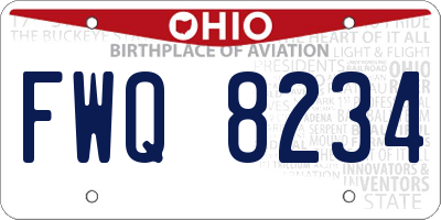OH license plate FWQ8234