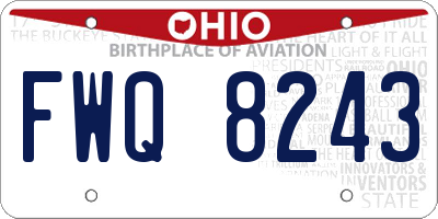 OH license plate FWQ8243