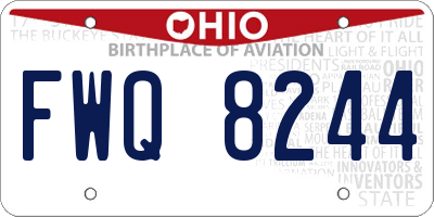 OH license plate FWQ8244