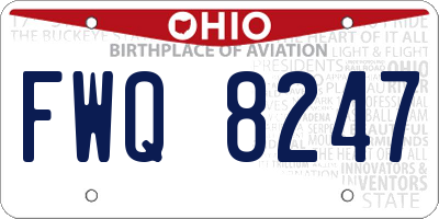 OH license plate FWQ8247