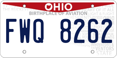 OH license plate FWQ8262