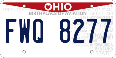 OH license plate FWQ8277