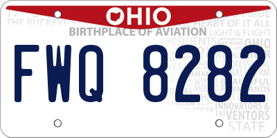OH license plate FWQ8282