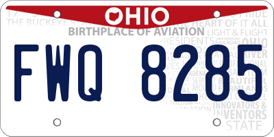 OH license plate FWQ8285