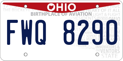 OH license plate FWQ8290