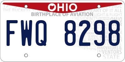 OH license plate FWQ8298