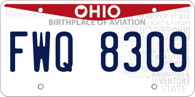 OH license plate FWQ8309
