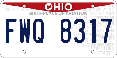 OH license plate FWQ8317