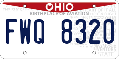 OH license plate FWQ8320