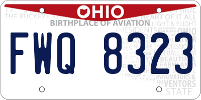 OH license plate FWQ8323