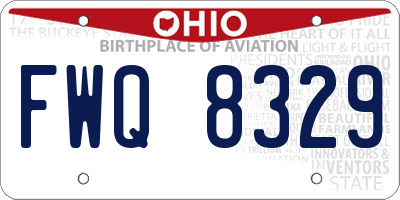 OH license plate FWQ8329
