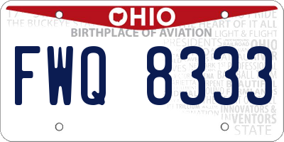 OH license plate FWQ8333