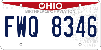 OH license plate FWQ8346