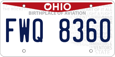 OH license plate FWQ8360