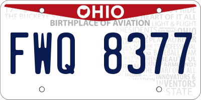 OH license plate FWQ8377