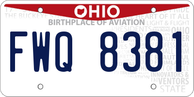 OH license plate FWQ8381