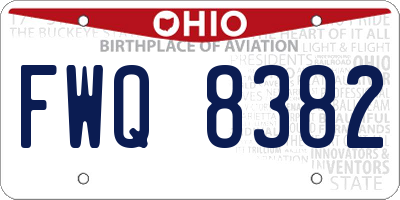 OH license plate FWQ8382