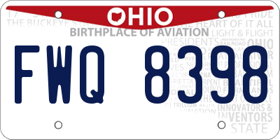 OH license plate FWQ8398