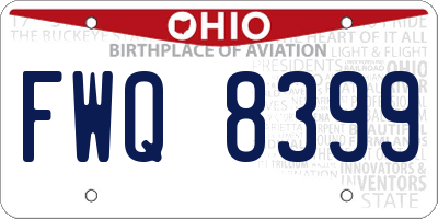 OH license plate FWQ8399