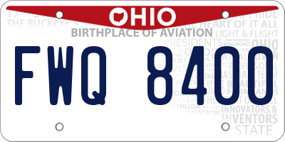 OH license plate FWQ8400