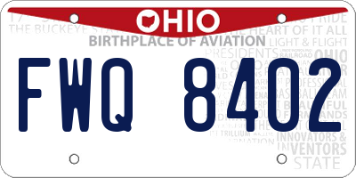 OH license plate FWQ8402