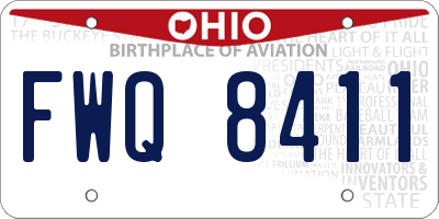 OH license plate FWQ8411