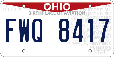 OH license plate FWQ8417