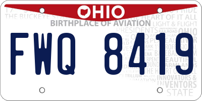 OH license plate FWQ8419