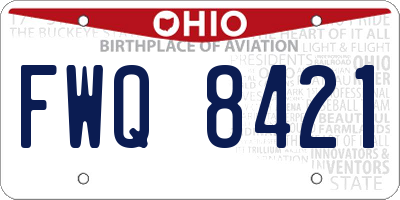 OH license plate FWQ8421