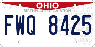 OH license plate FWQ8425