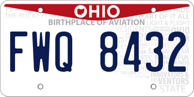 OH license plate FWQ8432