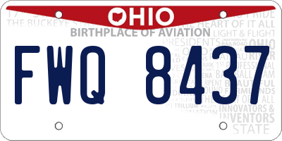OH license plate FWQ8437