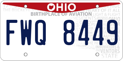 OH license plate FWQ8449