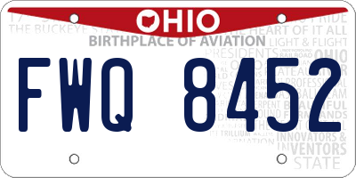 OH license plate FWQ8452