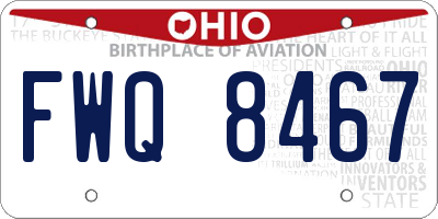 OH license plate FWQ8467