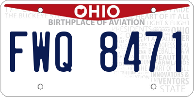 OH license plate FWQ8471