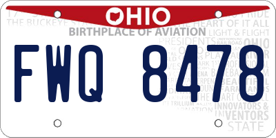 OH license plate FWQ8478