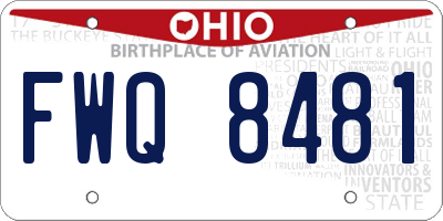 OH license plate FWQ8481