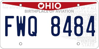 OH license plate FWQ8484