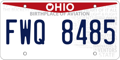 OH license plate FWQ8485