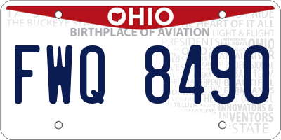 OH license plate FWQ8490
