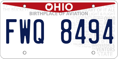 OH license plate FWQ8494