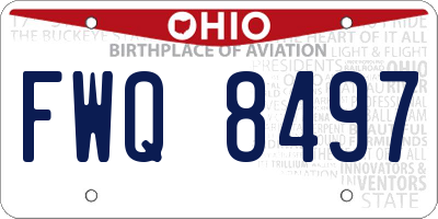 OH license plate FWQ8497