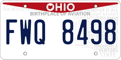 OH license plate FWQ8498